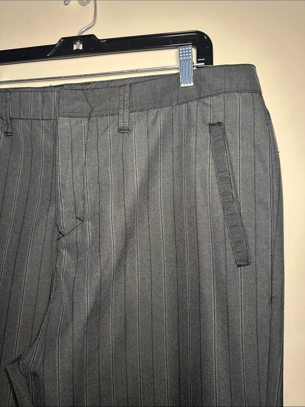 Quiksilver thin pinstriped pants dark gray pants 38x33